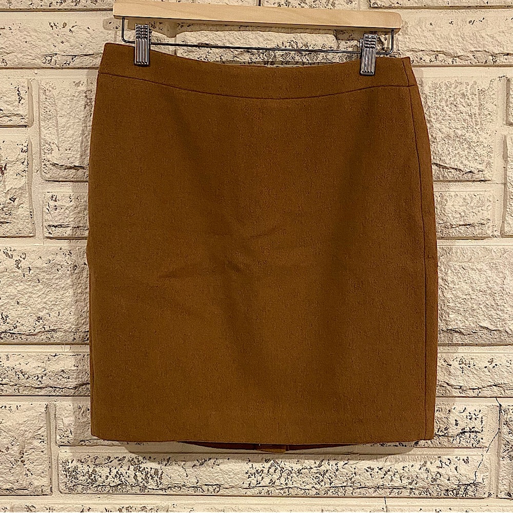 J. Crew Mercantile Wool Pencil Skirt Brown Neutral (US 8P) - Picture 1 of 5